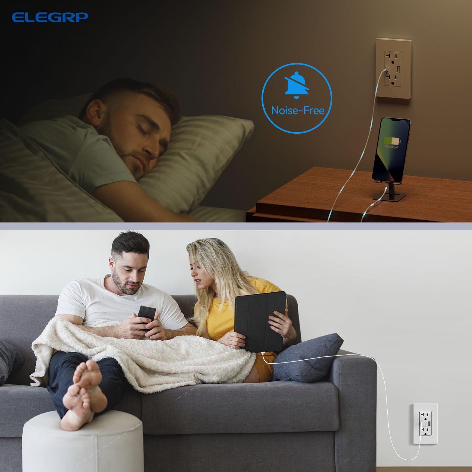ELEGRP 10-pack USB outlets for multi-room renovation projects.