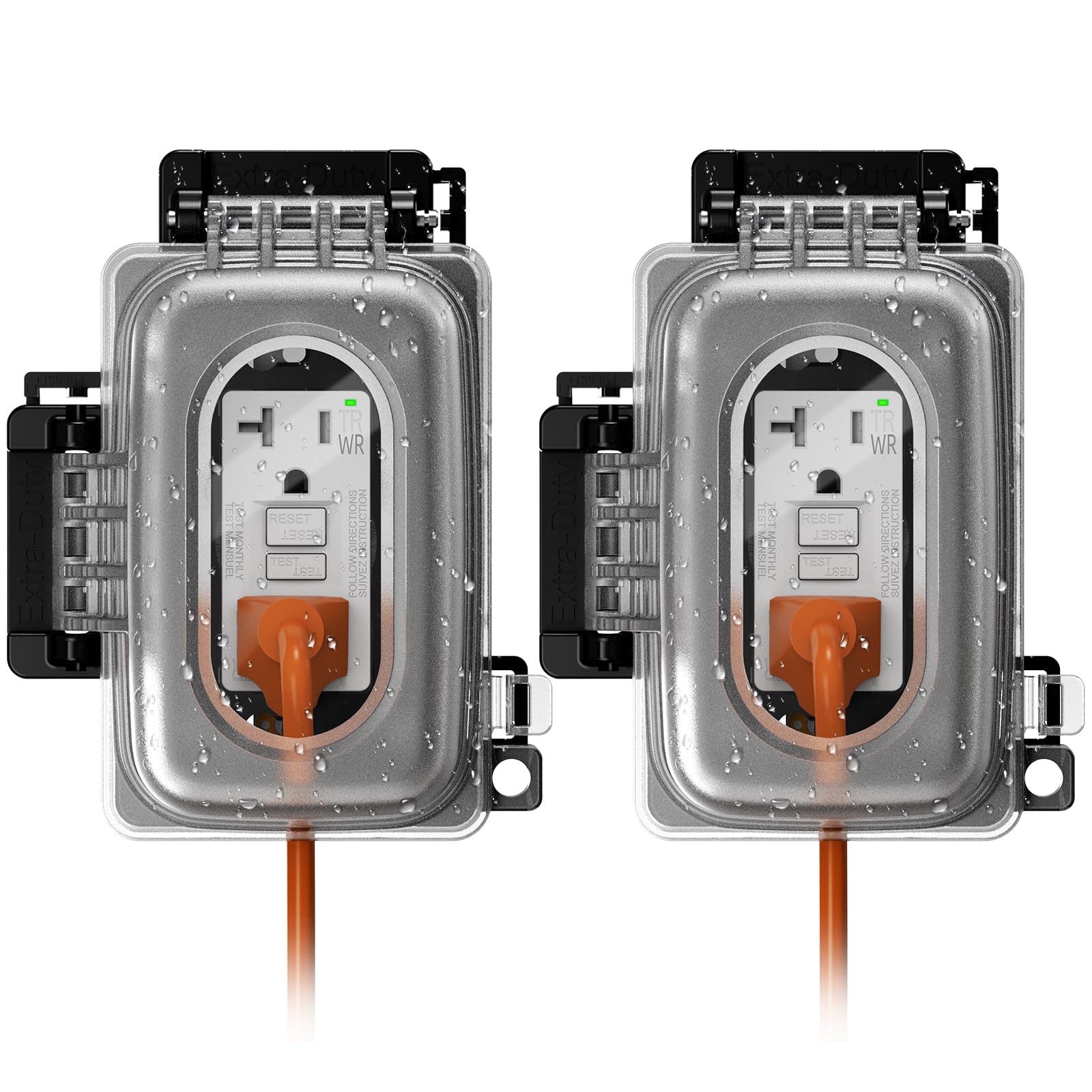 ELEGRP weatherproof outdoor outlet cover with horizontal and vertical mount for versatile protection.