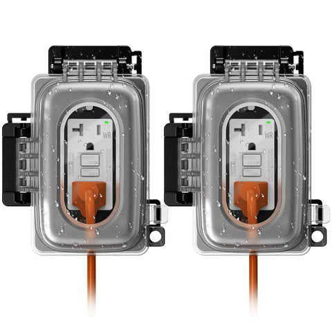 ELEGRP weatherproof outdoor outlet cover with horizontal and vertical mount for versatile protection.