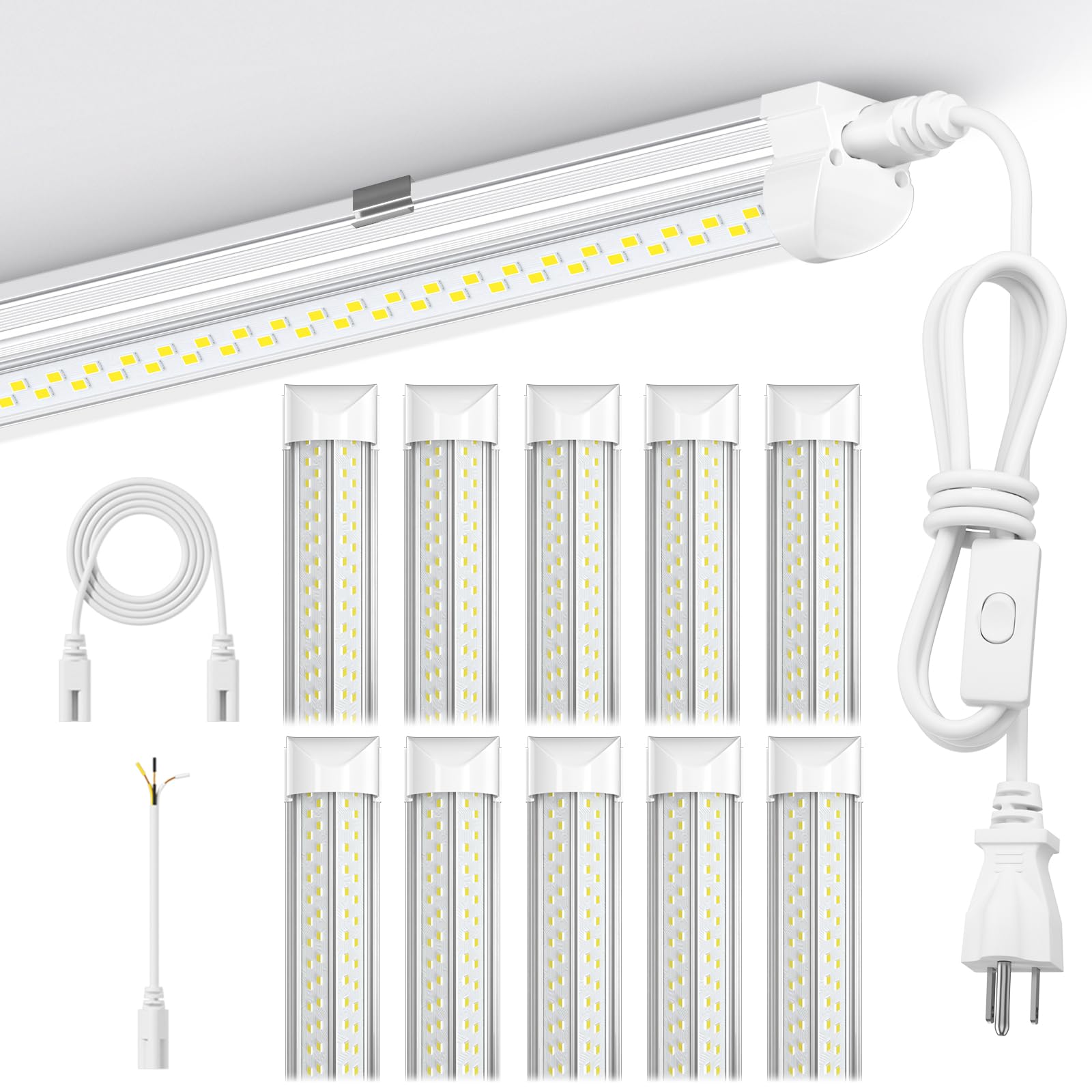 ELEKICO 100W LED shop light in an 8ft pack for bright workspace illumination