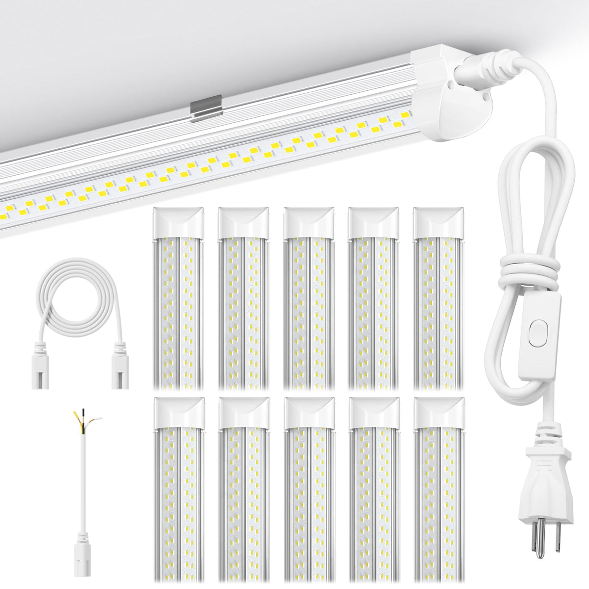 ELEKICO 100W LED shop light in an 8ft pack for bright workspace illumination