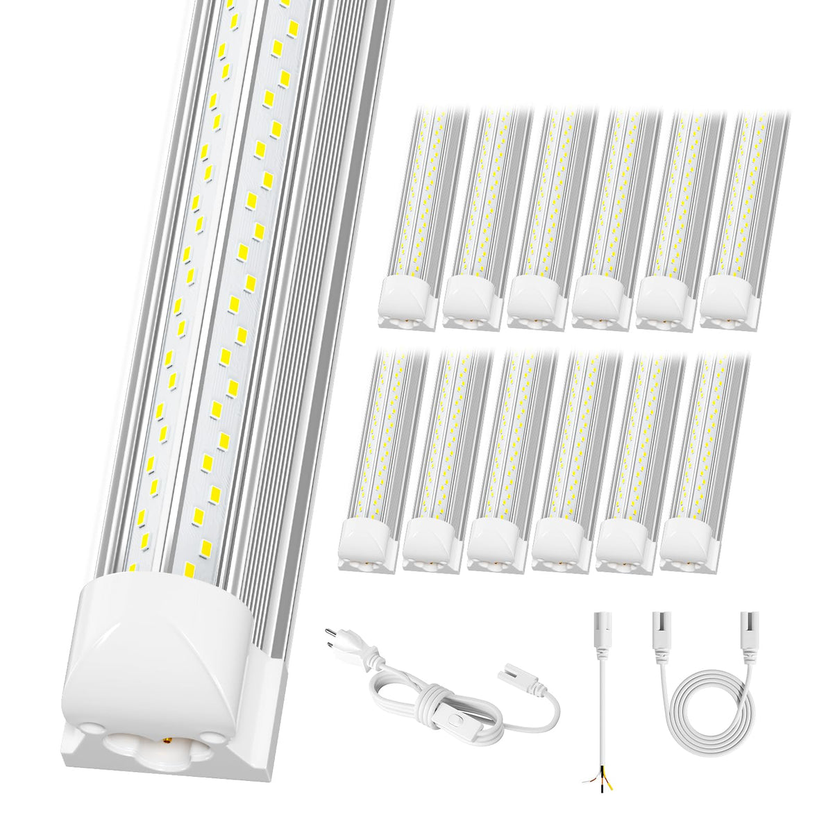 ELEKICO 12-pack LED shop lights installed brighten garage and workshop spaces