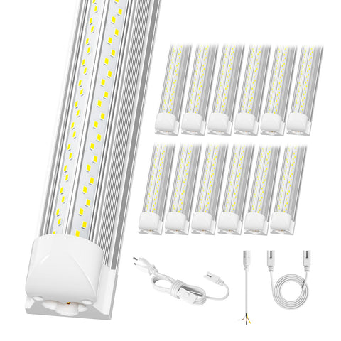 ELEKICO 12-pack LED shop lights installed brighten garage and workshop spaces