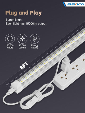 ELEKICO 15000lm 5000K brightness for clear visibility in work areas