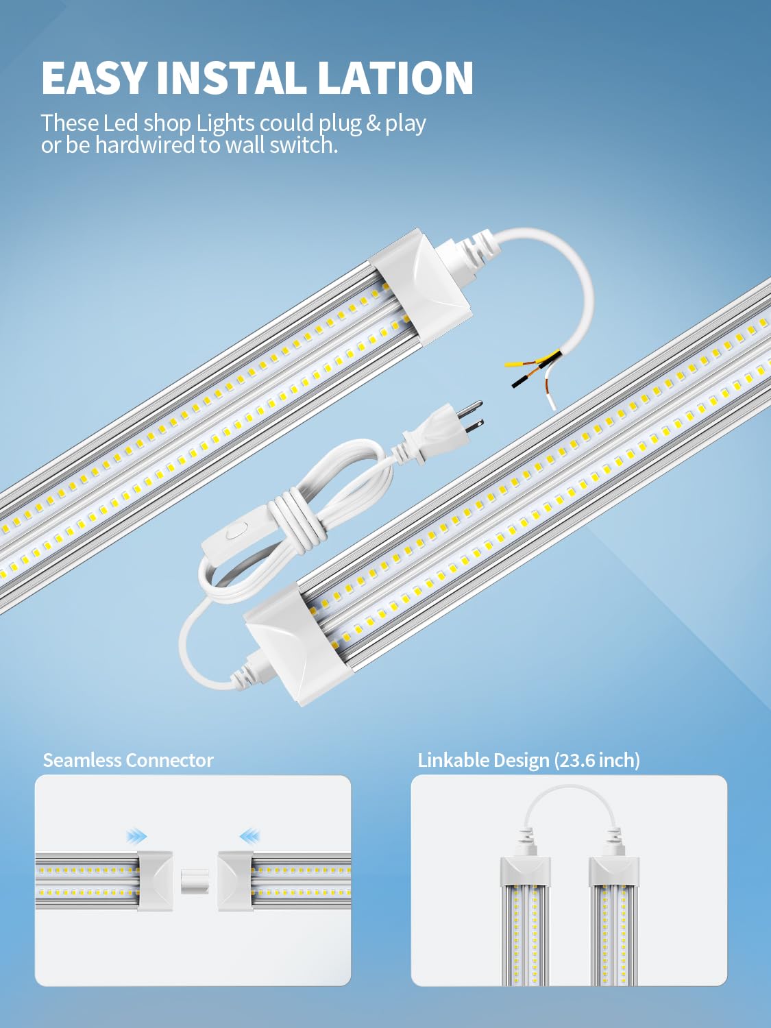 ELEKICO 19500 lm output provides wide, even lighting across large areas.