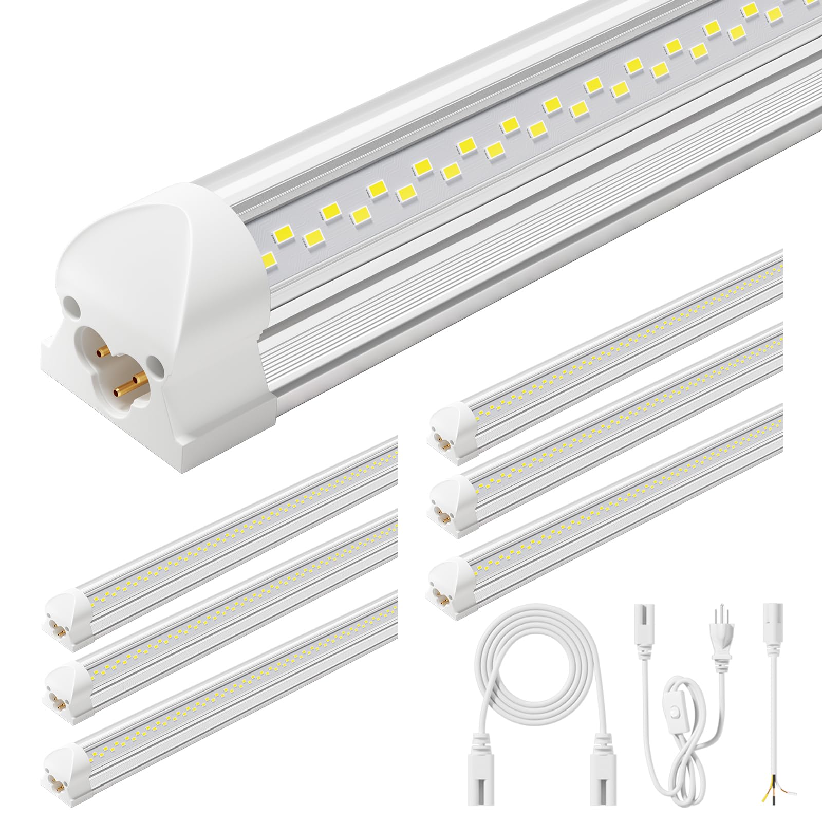 ELEKICO 6-pack packaging for 4ft LED shop lights, ready to install