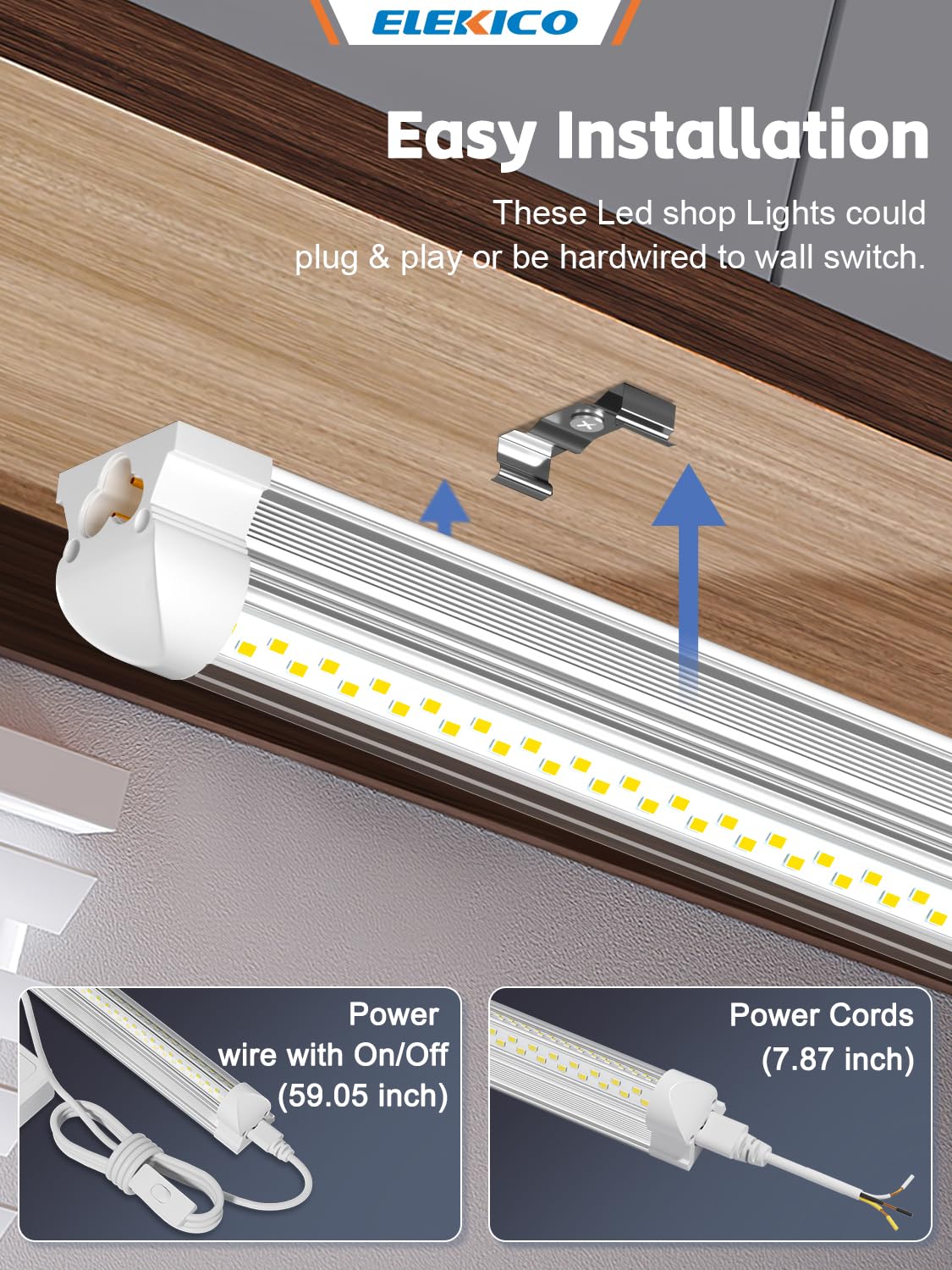 ELEKICO daylight LEDs reduce eye strain during detailed tasks.