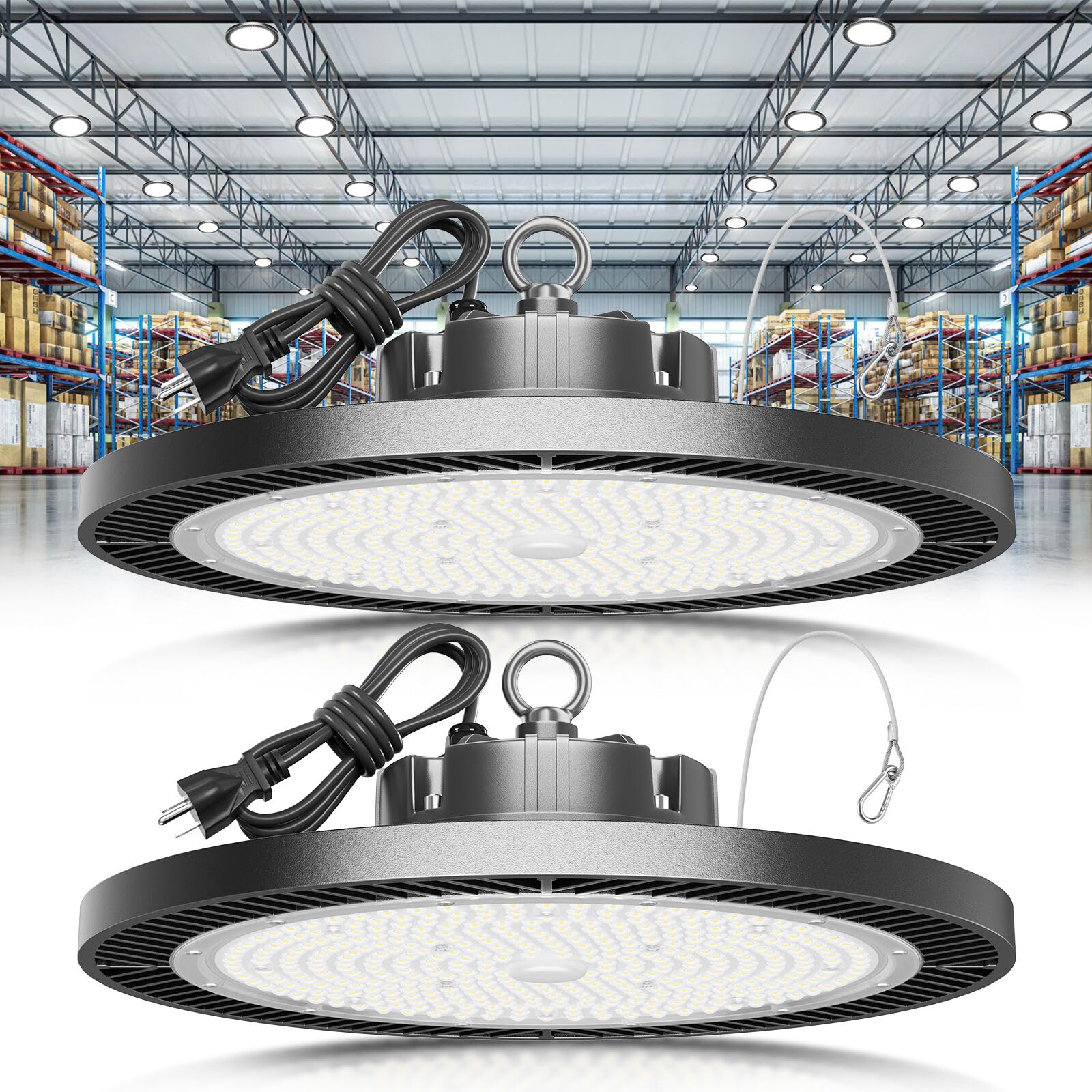 ELEKICO High Bay 250W LED light with wide 120° beam for warehouses