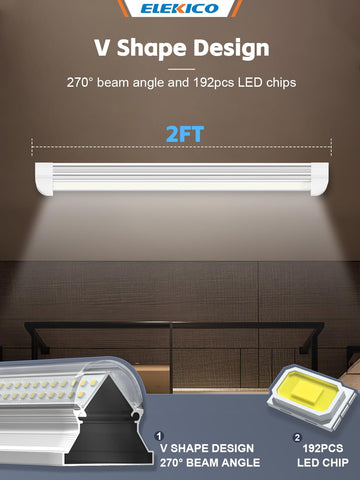 ELEKICO LED shop light beam angle 270 degrees for wide coverage