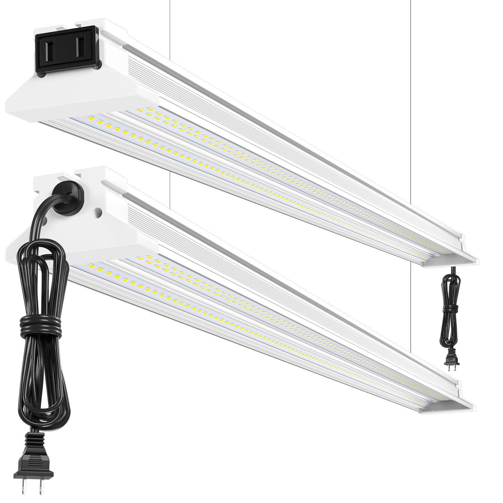 ELEKICO Super Bright 60W LED Shop Light packaging box highlighting quick setup.