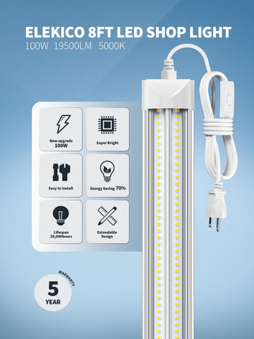 ELEKICO V shape LED design enhances corner illumination and overall visibility.
