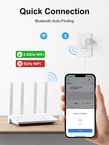 Elelink Smart Plug's compact design fits beside a lamp.
