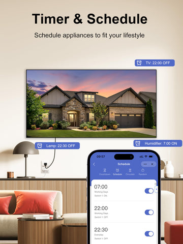 Elelink Smart Plug demonstrating scheduling a light routine.