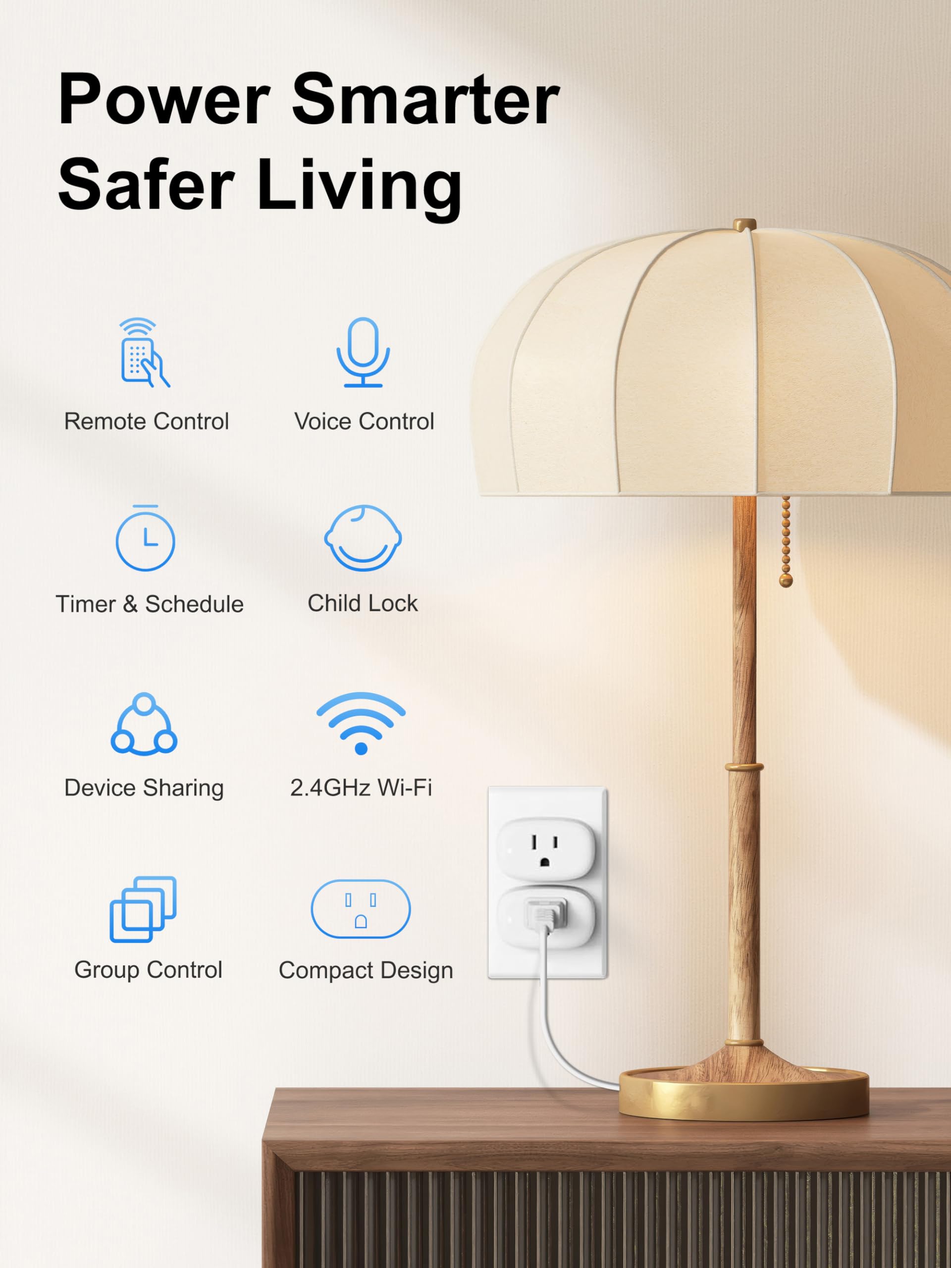 Elelink Smart Plug ready for voice control with Alexa or Google Home.