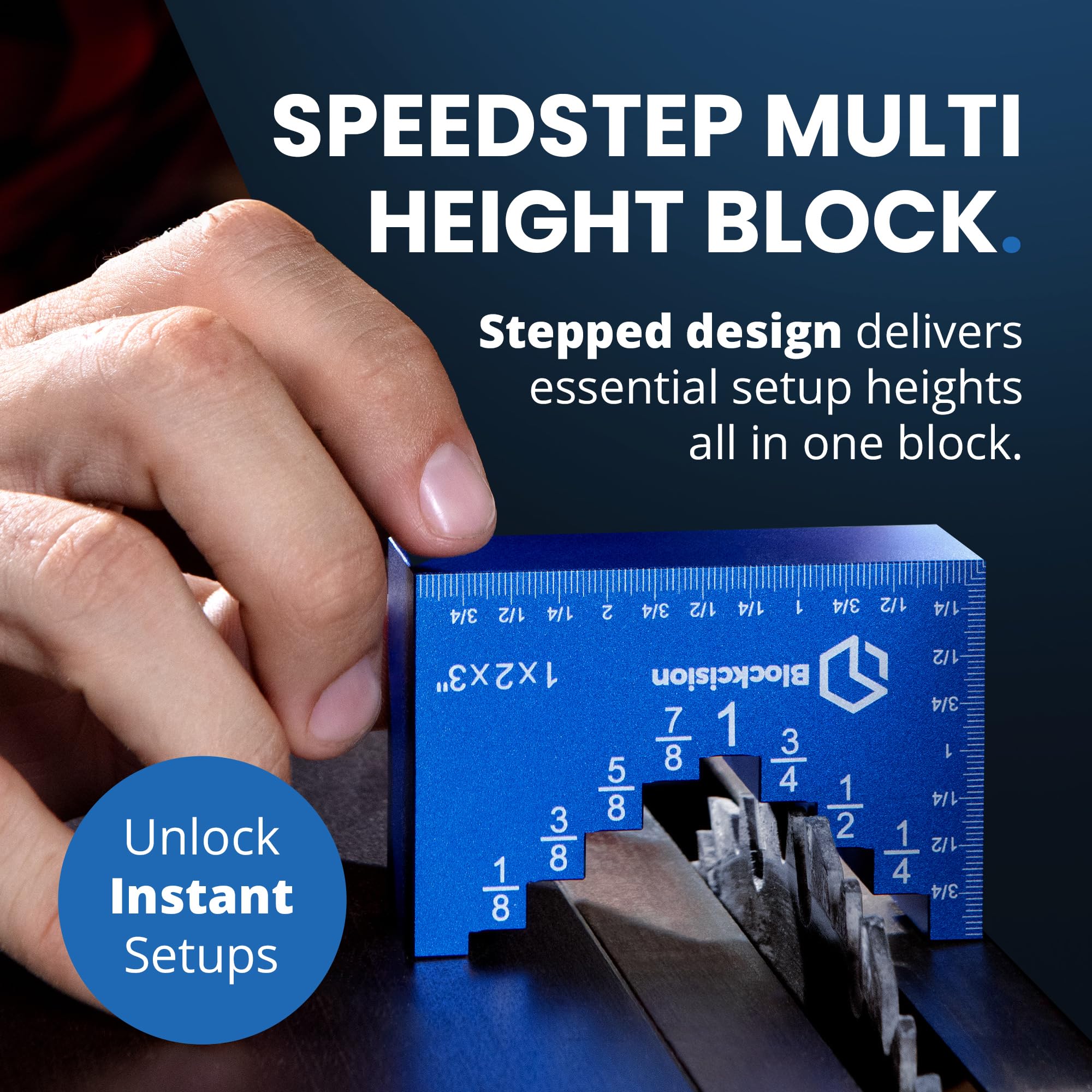 Easy Block setup block enabling rapid, repeatable measurements