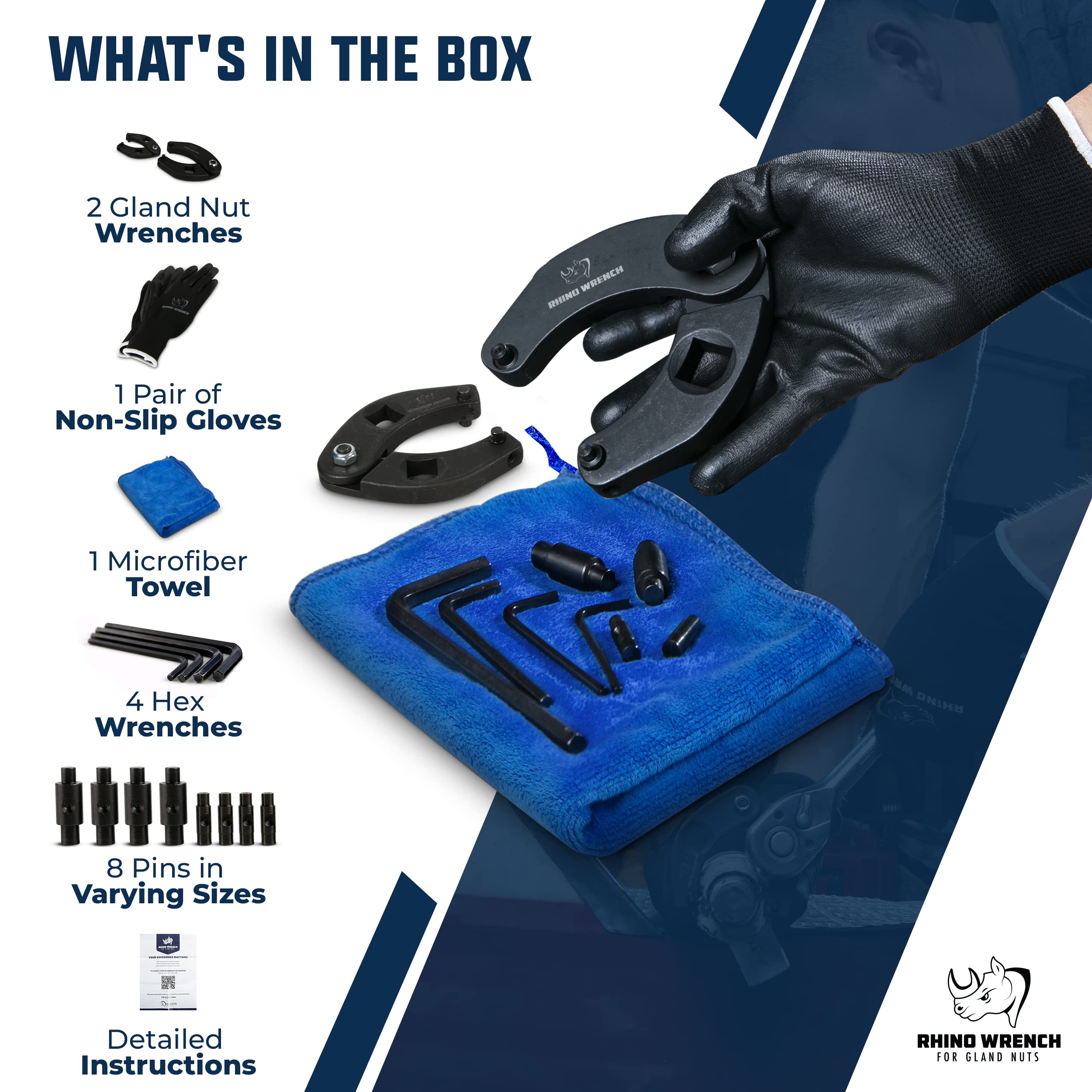 Eleon Rhino gland nut wrench small wrench enables precise access to compact gland nuts.