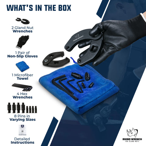 Eleon Rhino gland nut wrench small wrench enables precise access to compact gland nuts.