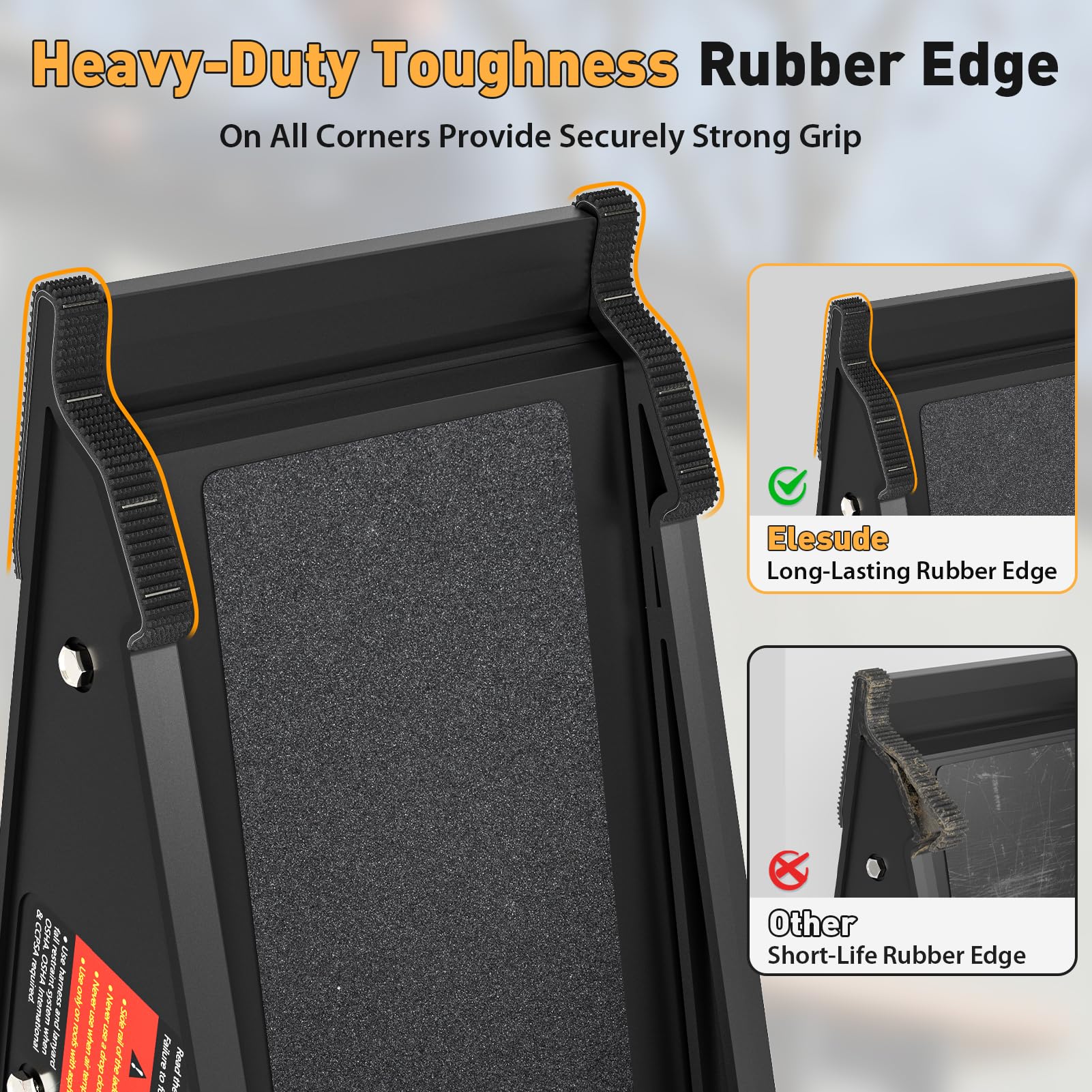 Elesude reusable, impact-resistant plastic ensures durability on job sites.