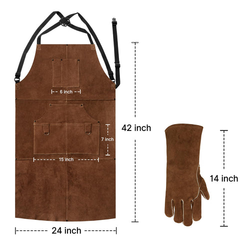 eletecpro welding apron with six pockets for tools