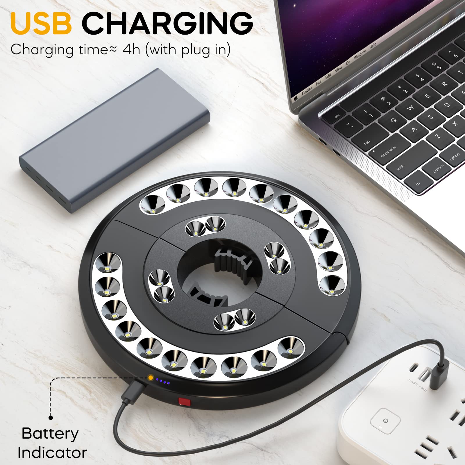 Eletorot rechargeable design with LED indicator simplifies charging and use.