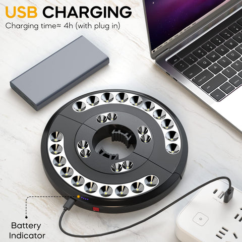 Eletorot rechargeable design with LED indicator simplifies charging and use.