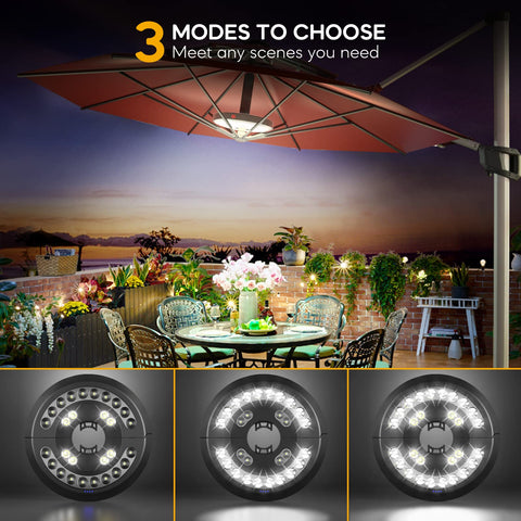Eletorot umbrella light offers three brightness modes for customizable atmosphere.