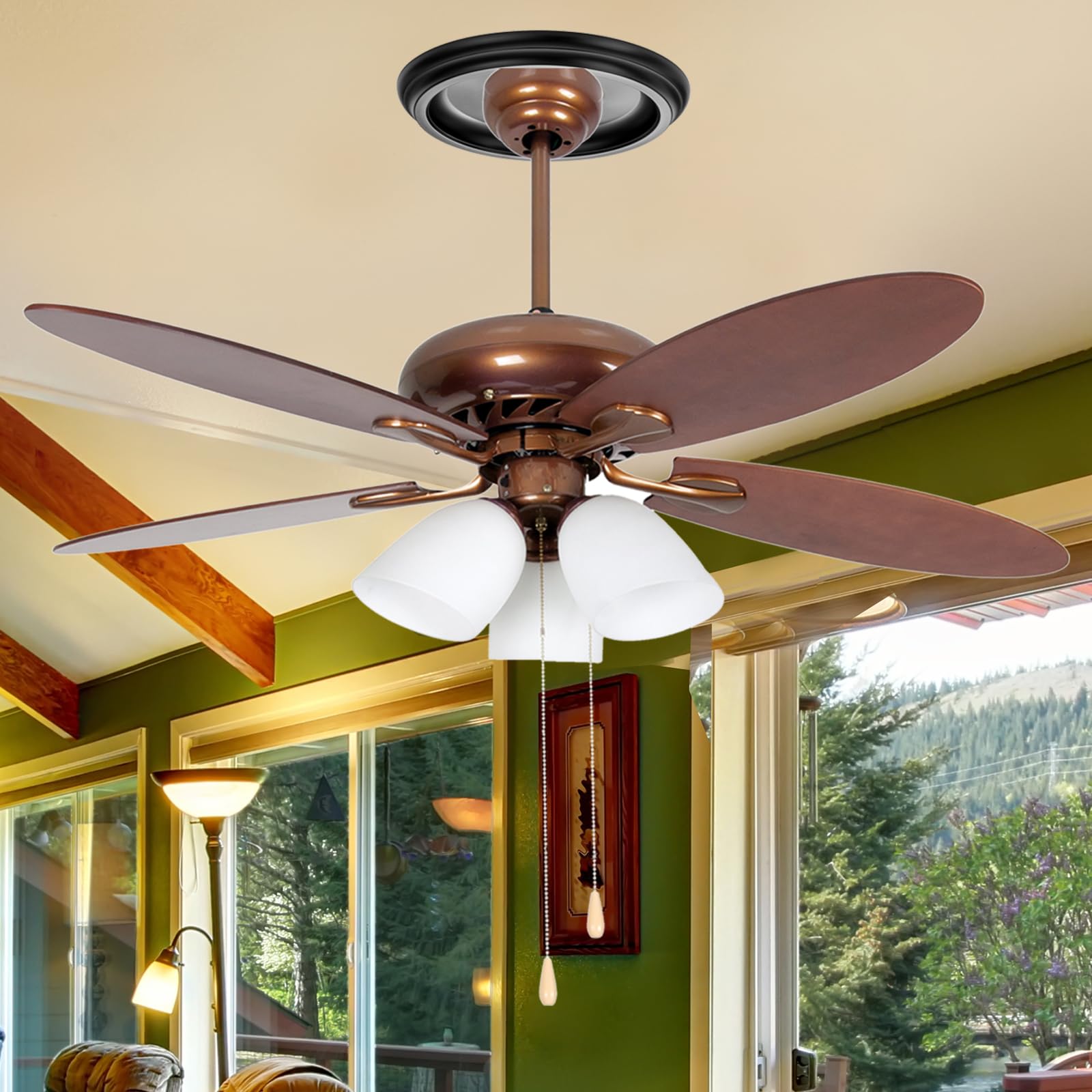 ELFCAB application example on a ceiling fan creates a refined look