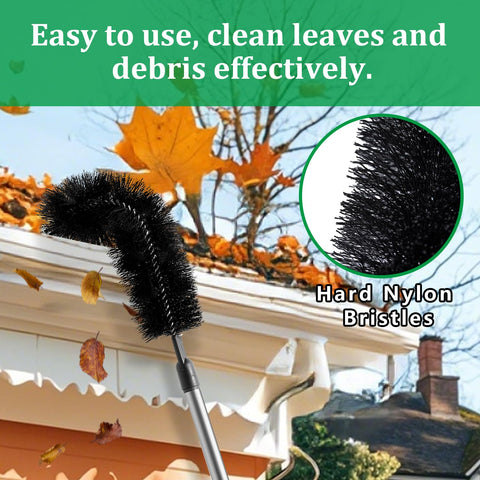 ELFON Ground cleaning tool with adjustable brush angle for tight gutter corners.