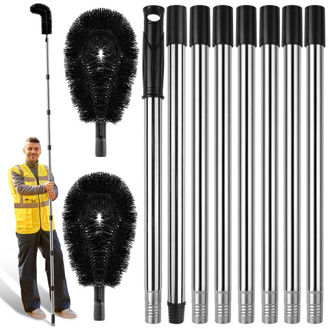 ELFON Gutter Cleaning Tool extendable pole reaches gutters from the ground.