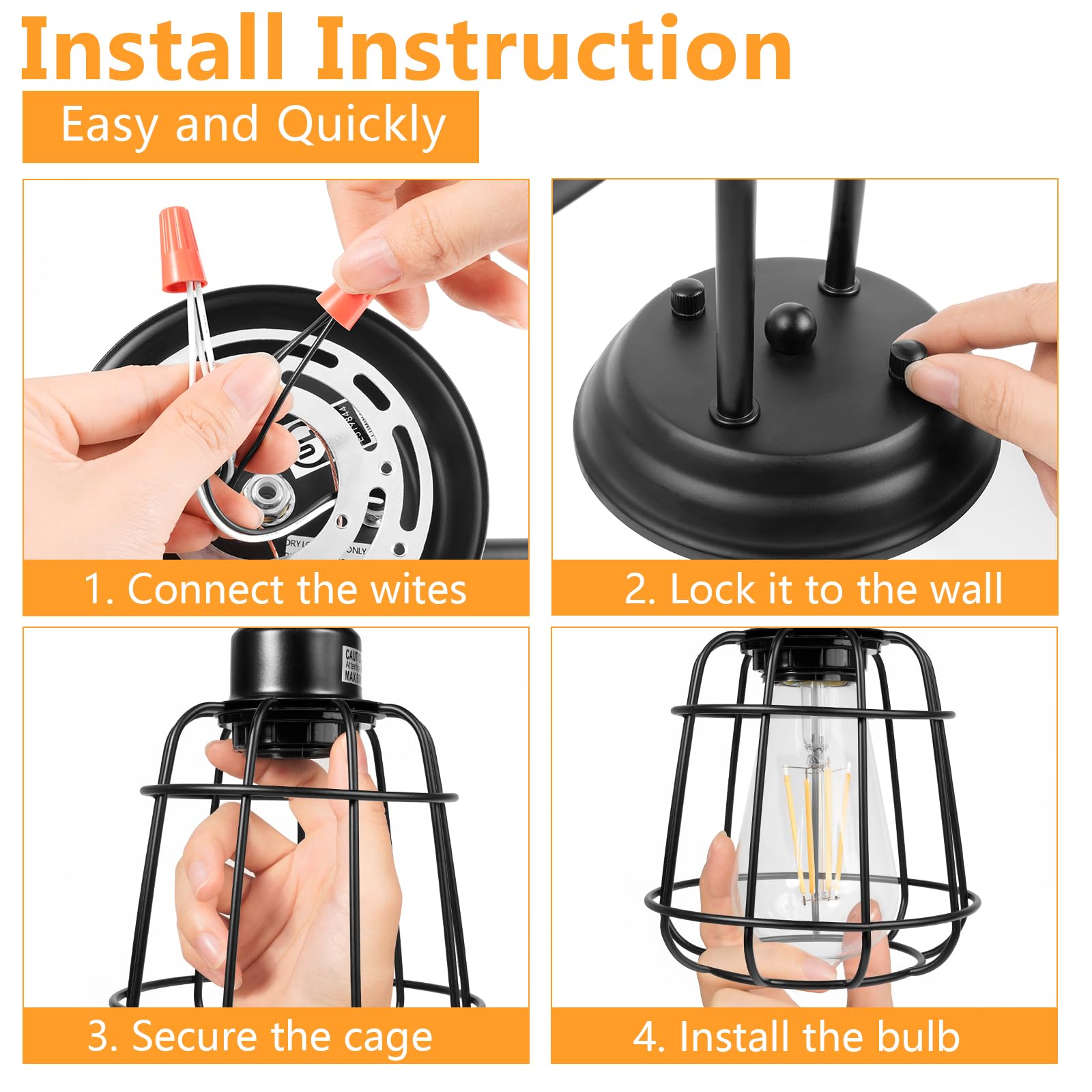 Durable metal cage finish resists rust for long-lasting style.