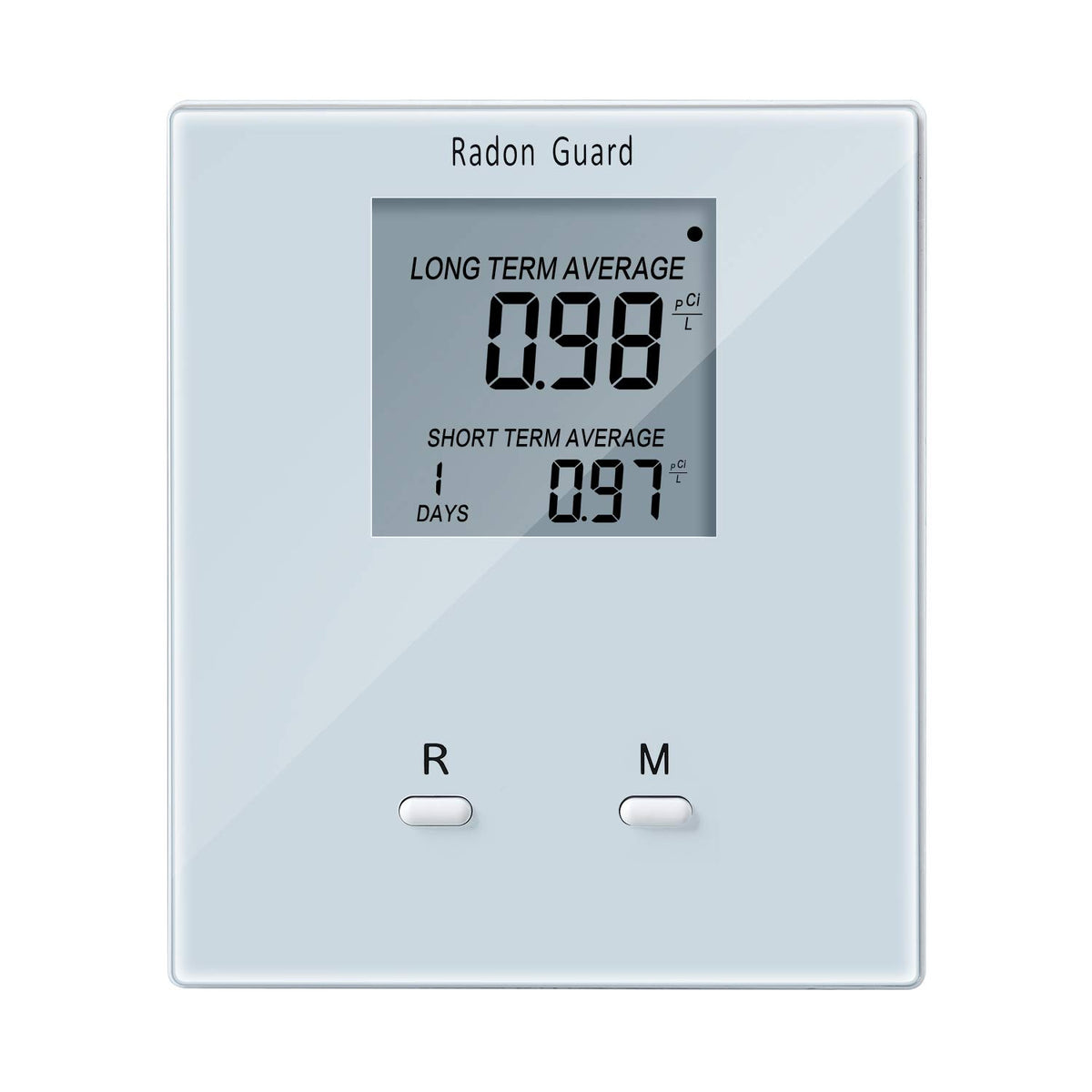 Elifecity home radon detector front view for portable room monitoring