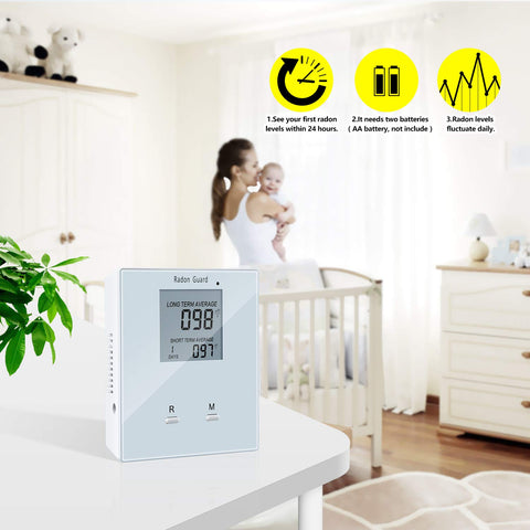Elifecity home radon monitor in use demonstrates easy setup and room-to-room tracking