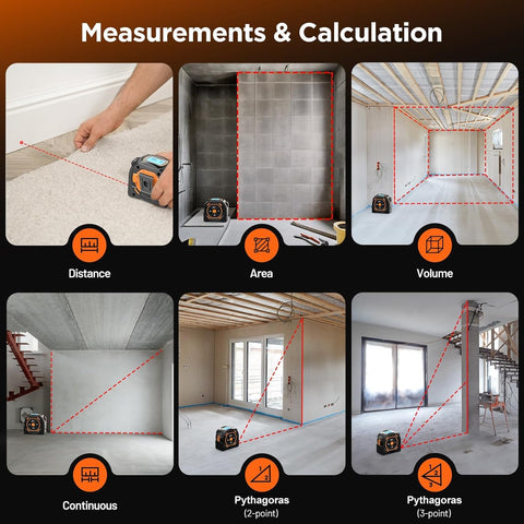 Elikliv Pythagorean mode enables safe diagonal measurements from the ground.