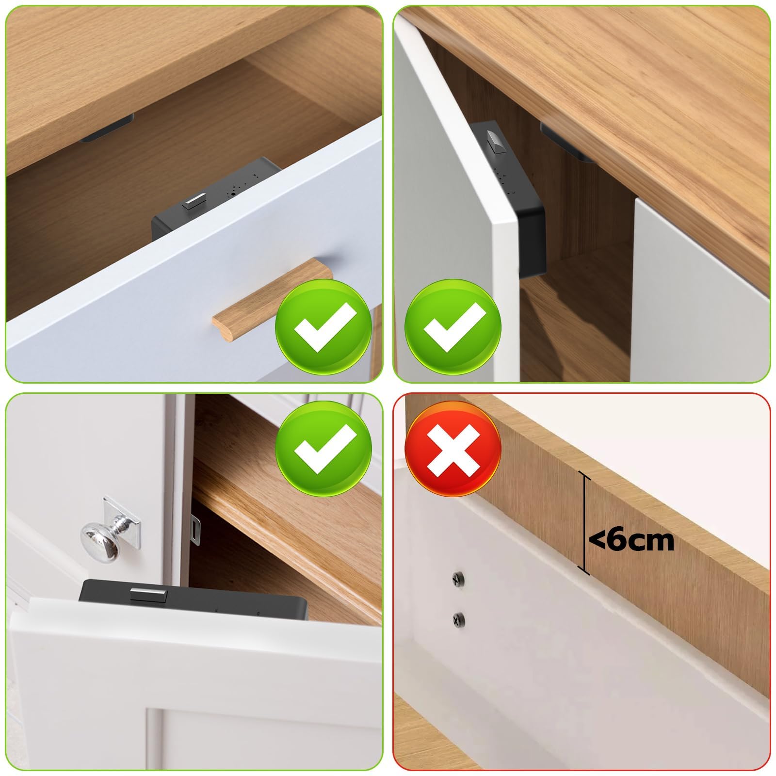 eLinkSmart adhesive and screw installation options preserve furniture appearance.