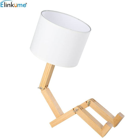 ELINKUME robot lamp features white fabric shade for diffused light