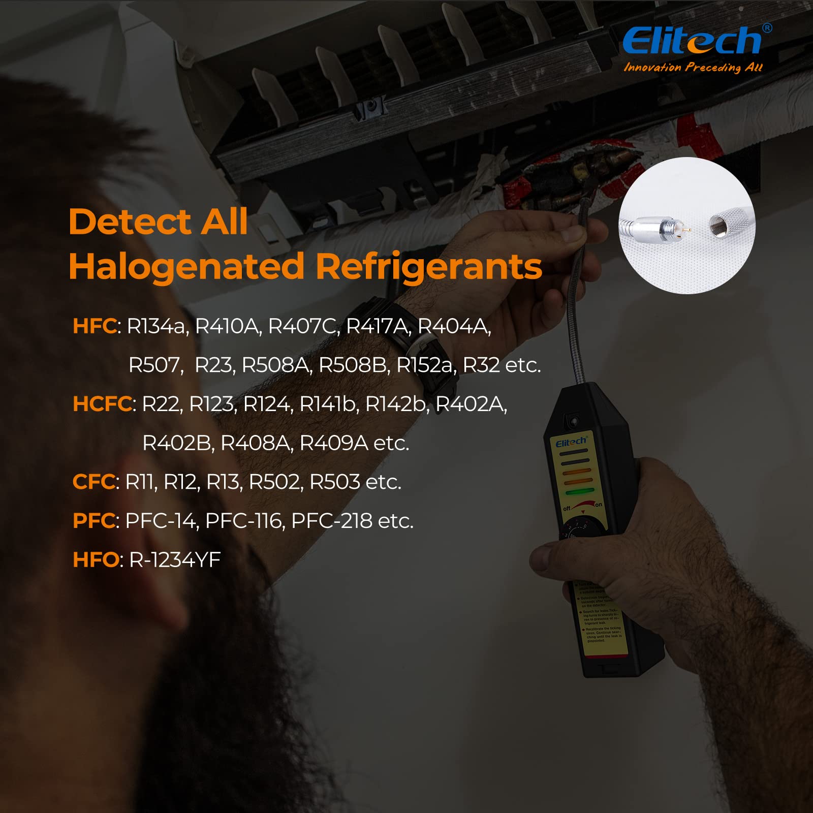 Elitech device shows dual battery indicators at a glance