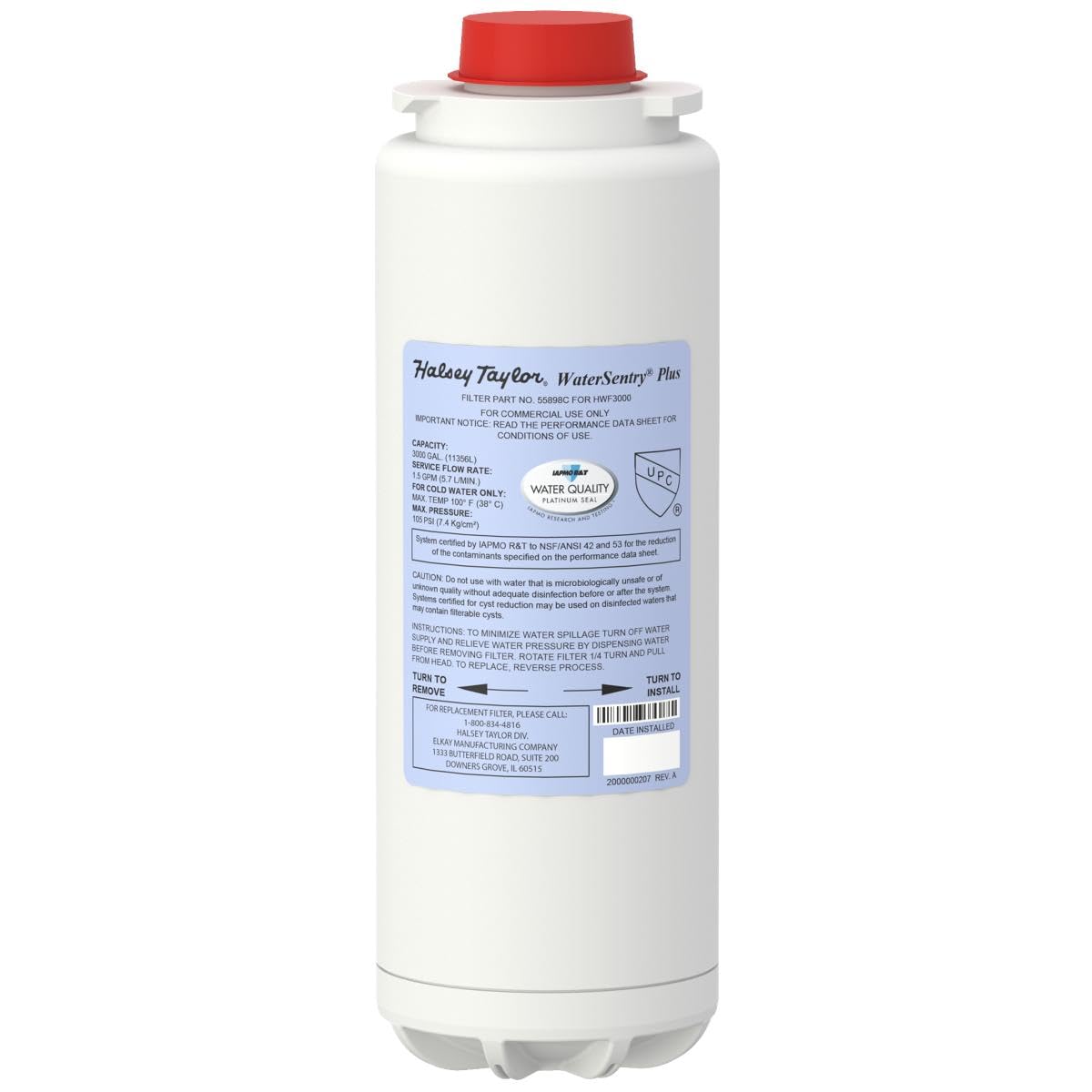 Elkay Halsey Taylor 55898C WaterSentry bottle filler filter reduces lead and improves taste