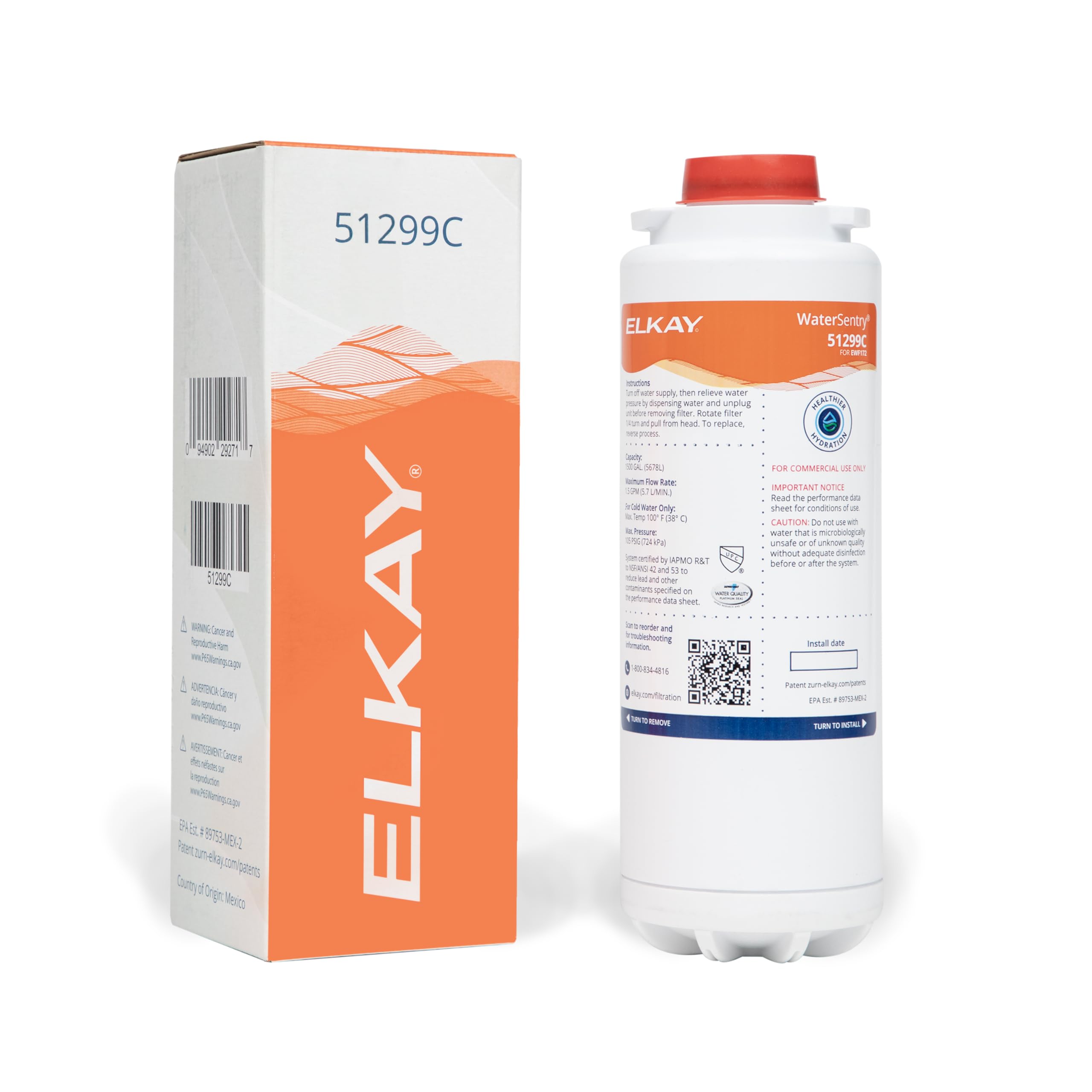 Elkay WaterSentry 51299C filter-connection enables quick setup and dependable filtration