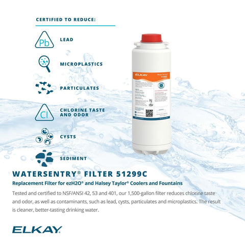 Elkay WaterSentry 51299C lead-reduction capability enhances drinking water quality