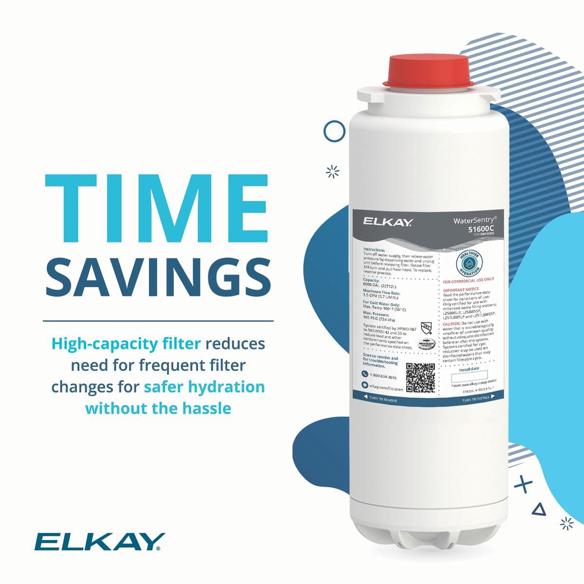 Elkay WaterSentry 51600C lowers chlorine taste and odor for better water