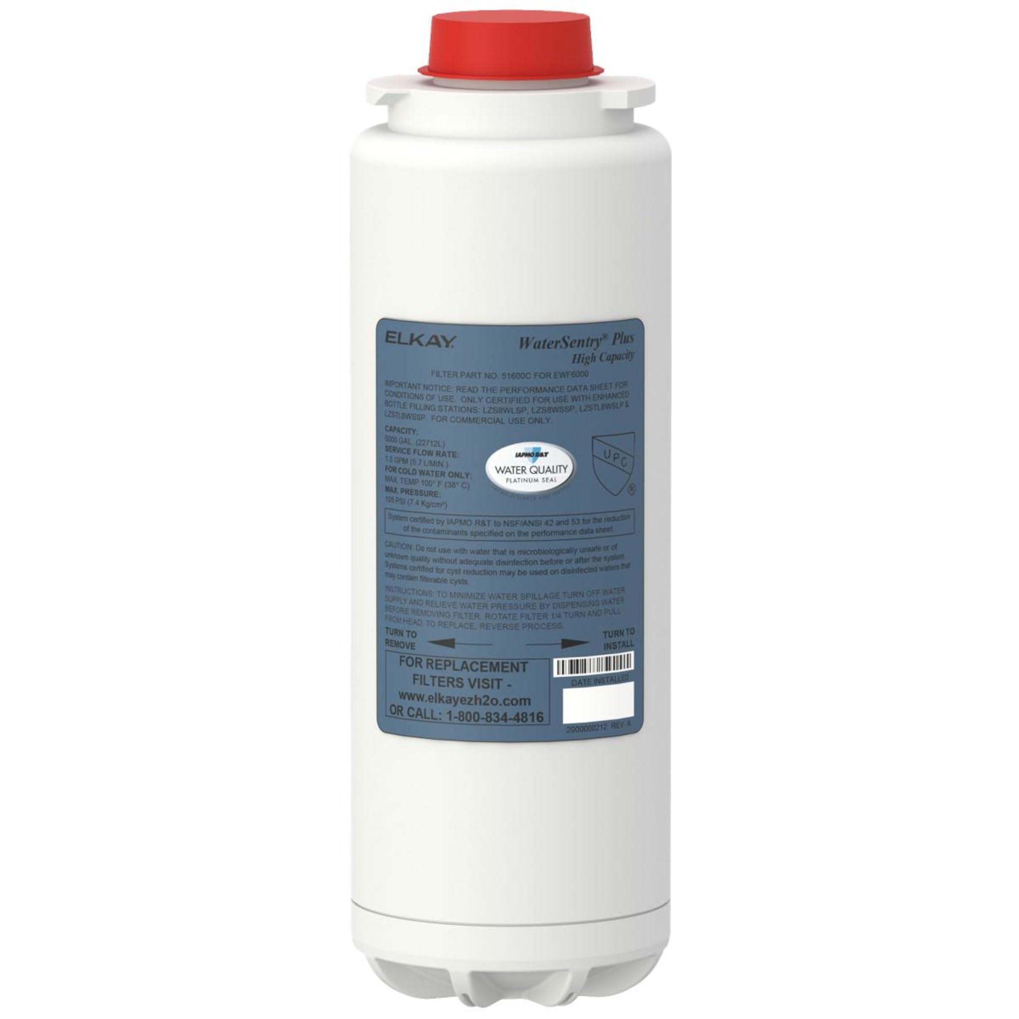 Elkay WaterSentry 51600C NSF/ANSI certified reduces lead and microplastics
