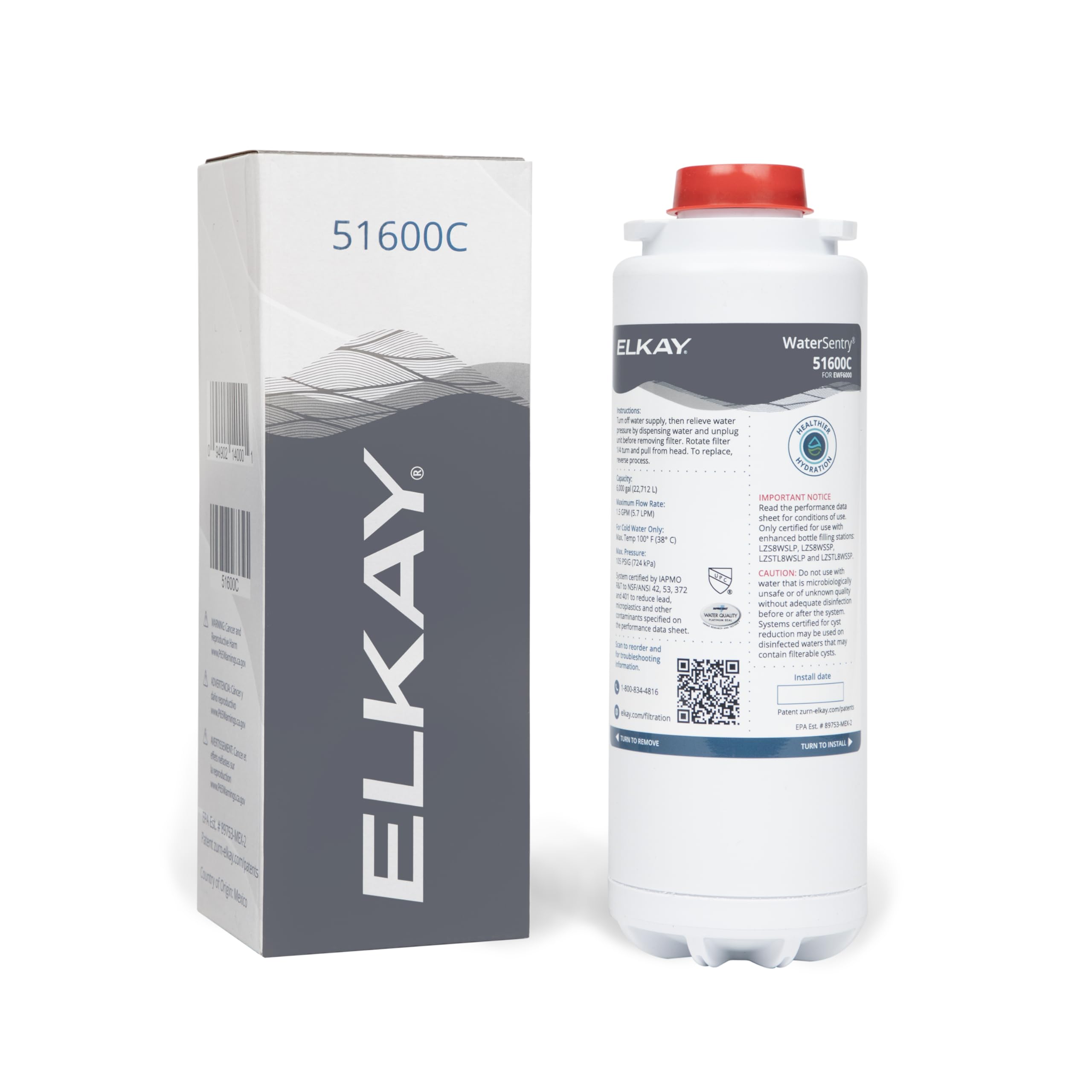 Elkay WaterSentry 51600C quick-connect design for easy replacement