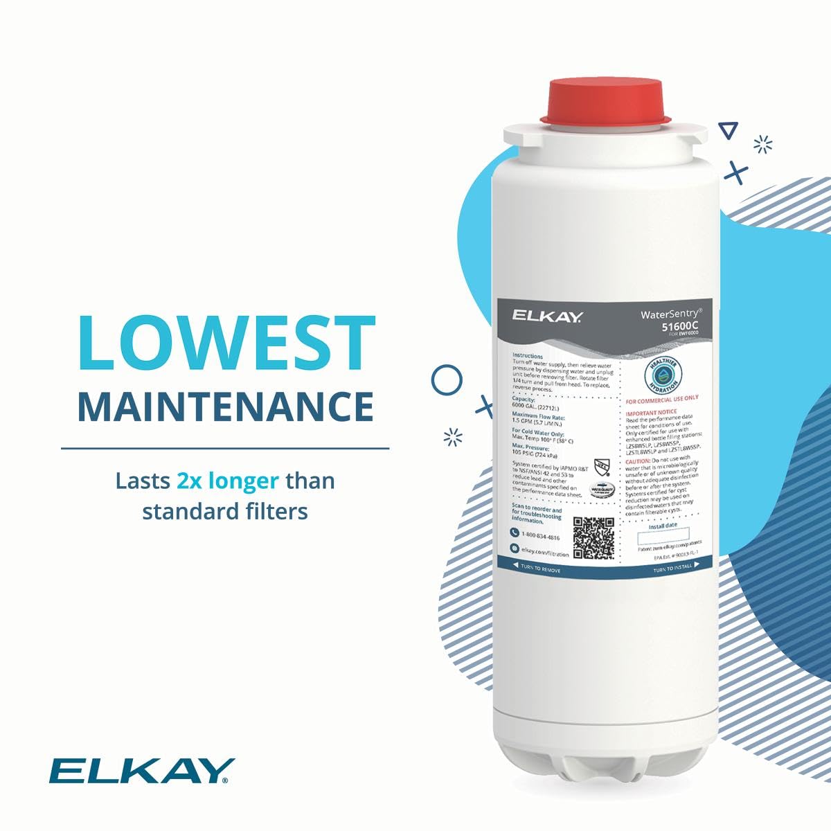 Elkay WaterSentry 51600C tool-free replacement saves maintenance time