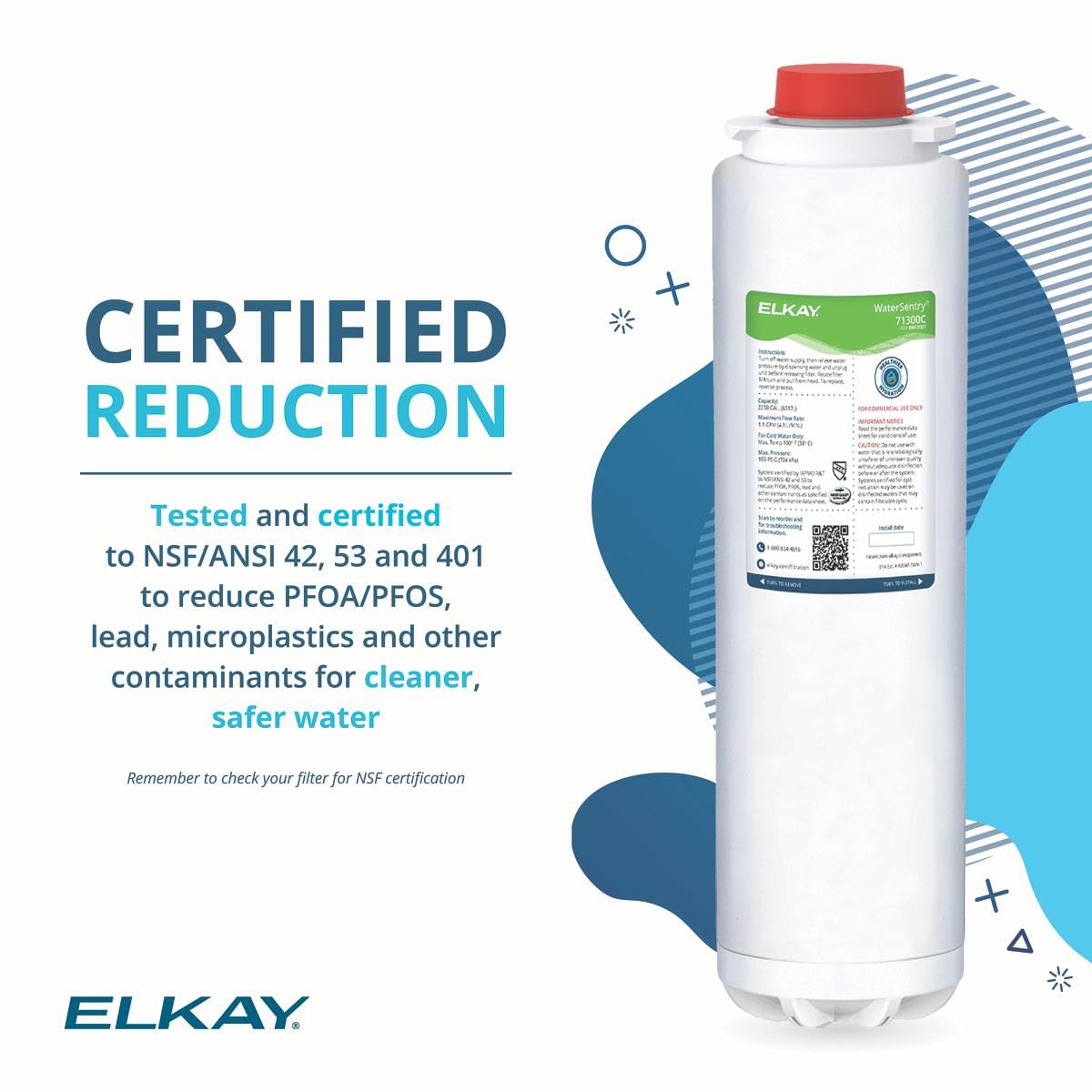 Elkay WaterSentry 71300C automatic inlet shut-off prevents spills