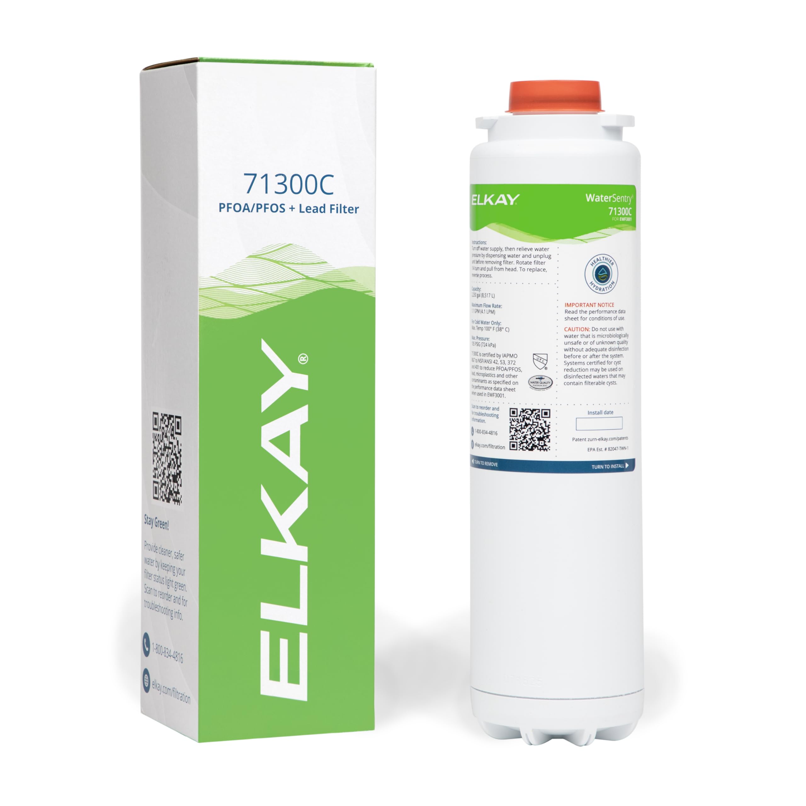 Elkay WaterSentry 71300C filter in action for clean point-of-use water