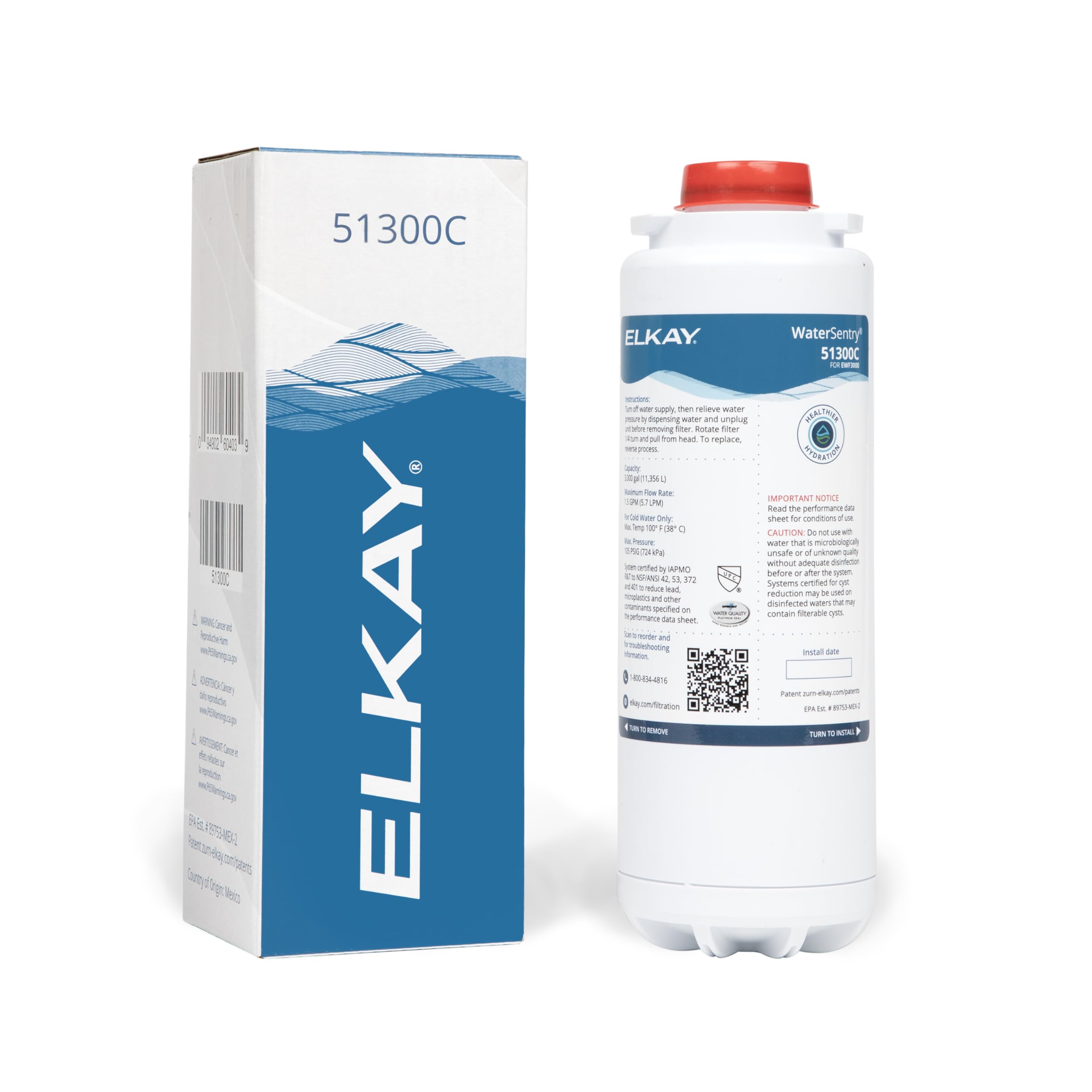 Elkay WaterSentry filter for bottle fillers improves taste and reduces lead.
