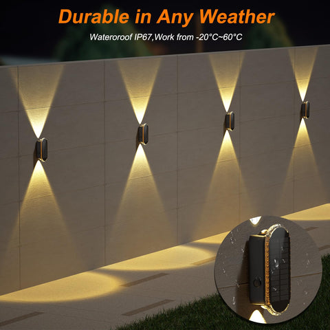Ellasay 2-pack fence lights install easily on walls or fences