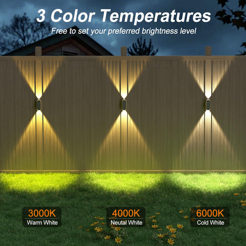 Ellasay Solar Fence Lights offer three color temperatures for mood and visibility.