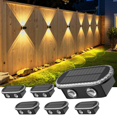 Ellasay solar fence lights deliver bright up-down illumination for pathways.