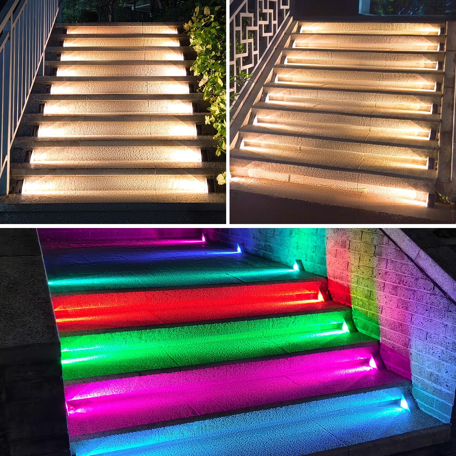 Ellasay outdoor stair lights offer long run time and eco-friendly solar charging.